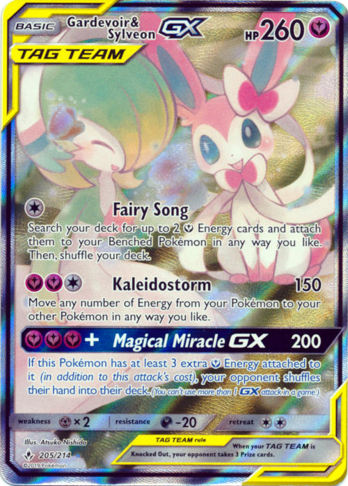 Gardevoir & Sylveon Tag Team GX (Alternate Art) - 205/214 - Full Art Ultra Rare